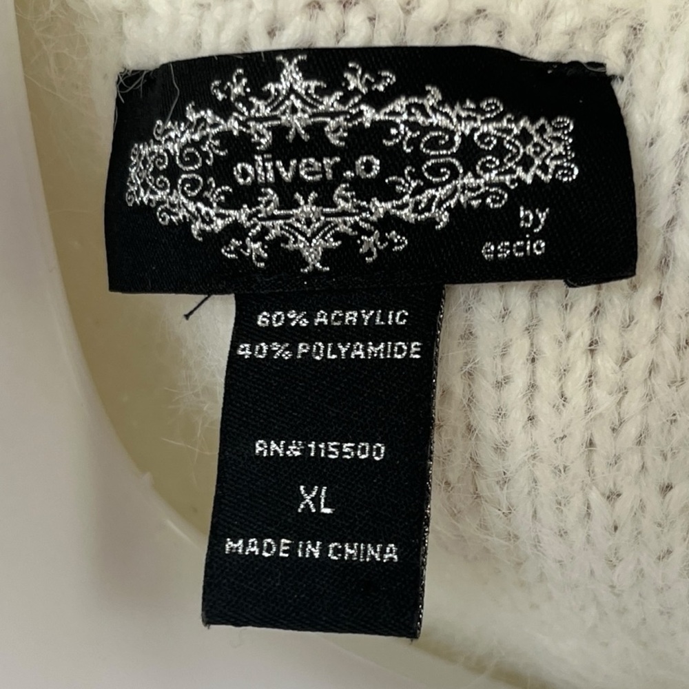 Oliver O Long Cardigan Sweater Fuzzy Knit Striped Open Front Womens Size XL - Picture 7 of 9